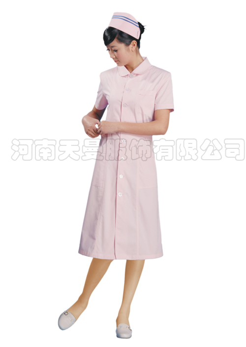 立領(lǐng)粉色短袖護(hù)士服